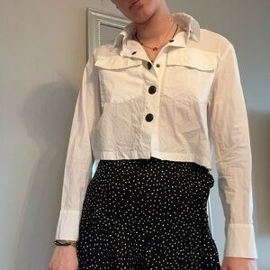 White button down top